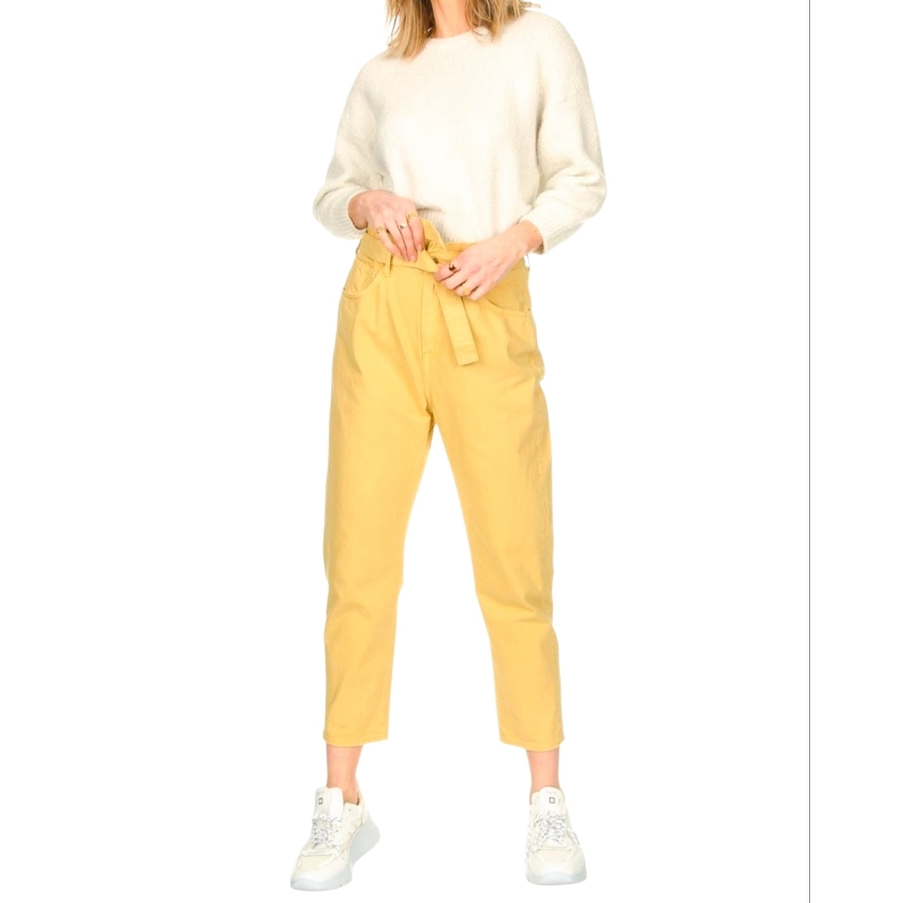 Ba&sh Paperbag Lady pants Jalia yellow buttery Size 2 - Picture 3 of 16